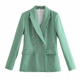 Kirana Plaid Print Blazer